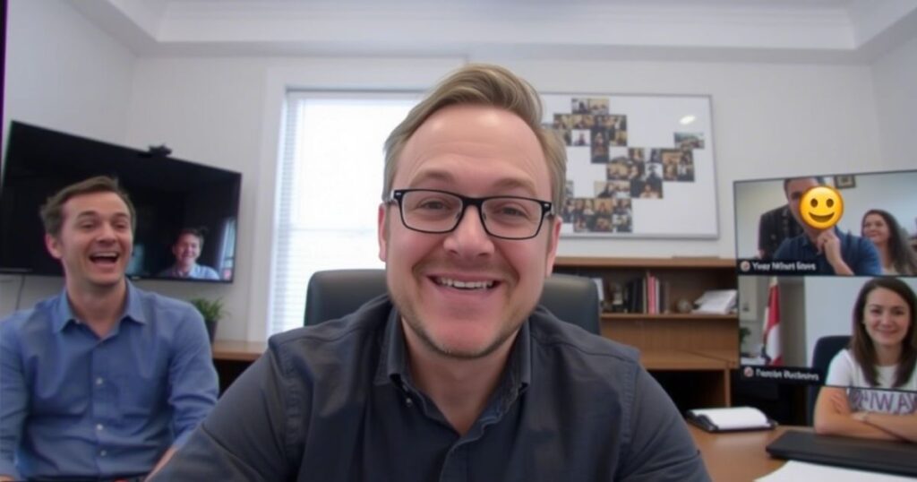 Tom in a Meeting